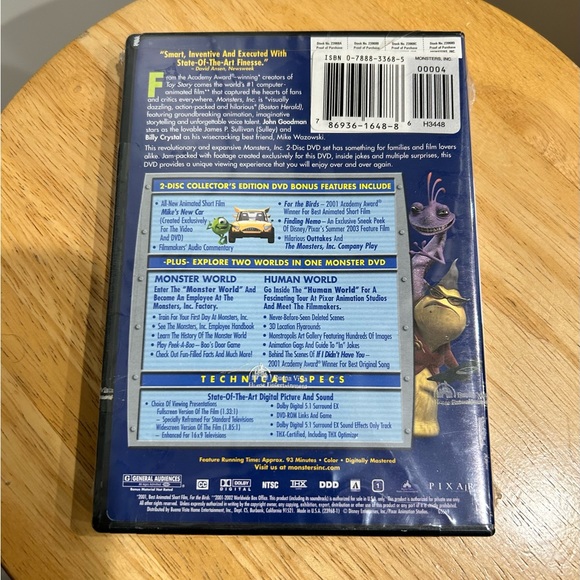 Disney’s Monster’s Inc 2disc collector edition - Picture 2 of 3
